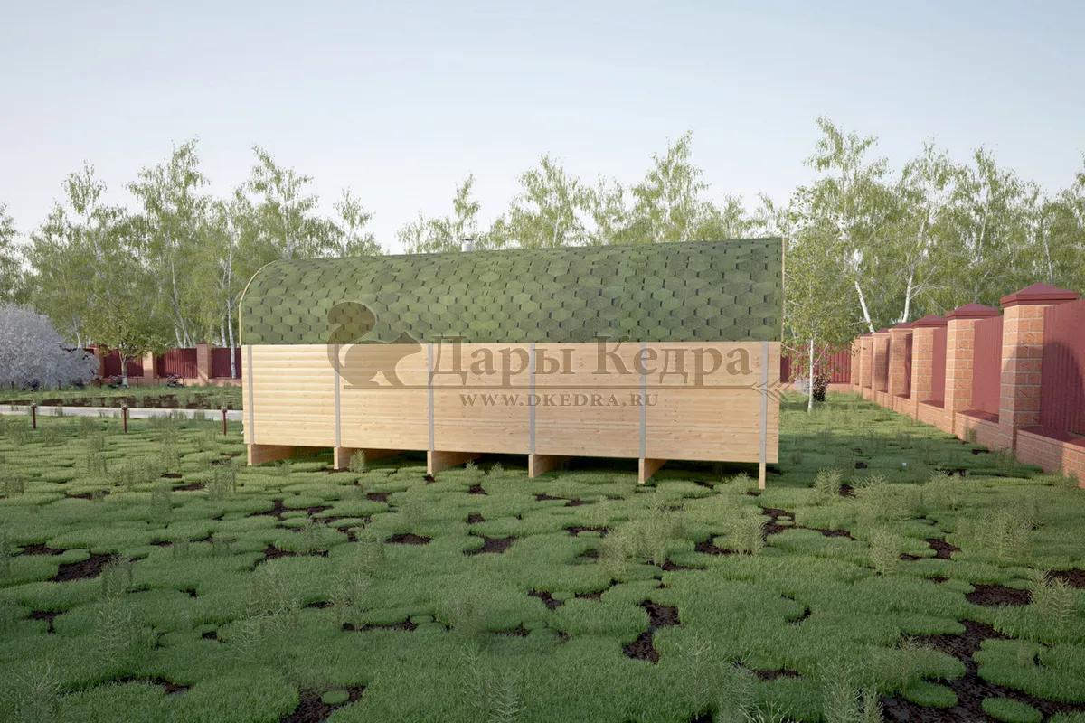 Баня-бочка буханка из кедра с боковым входом (все размеры)