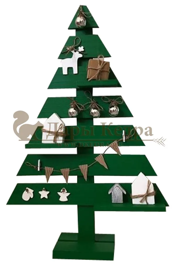 Новогодняя деревянная ёлка с полочками